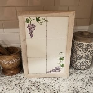 VINTAGE | Tile Dry Erase Hand Painted Grape Board